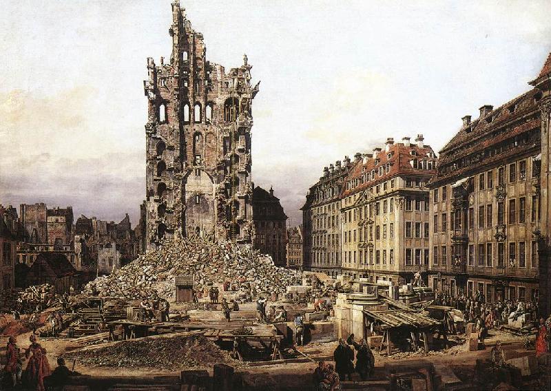 Bernardo Bellotto The Ruins of the Old Kreuzkirche in Dresden France oil painting art